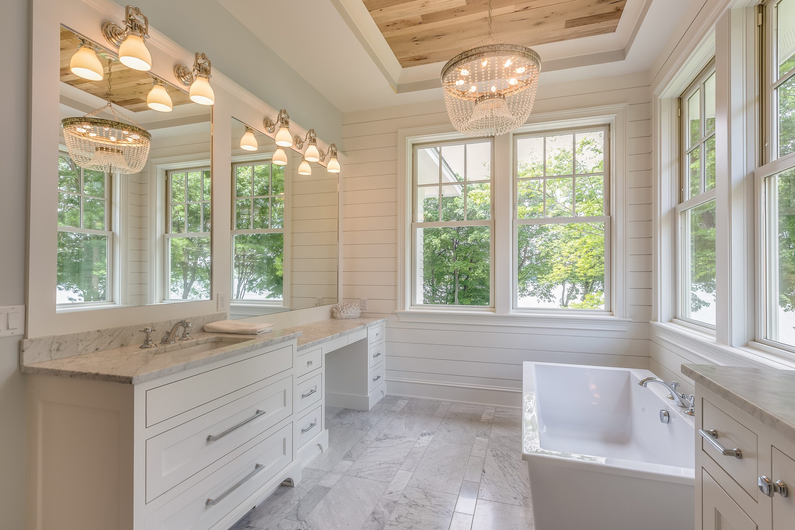 A luxurious bathroom with a new bathtub